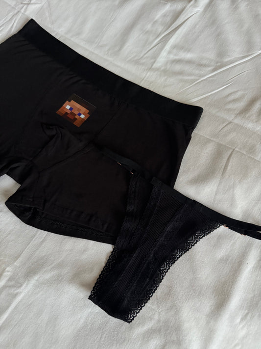 Minecraft Couple Underwear Set 🖤⛏️