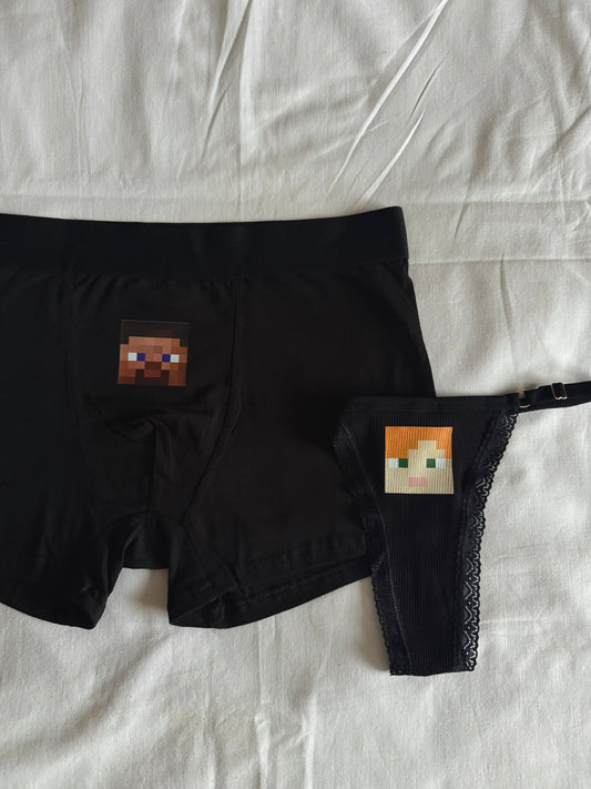 Minecraft Couple Underwear Set 🖤⛏️