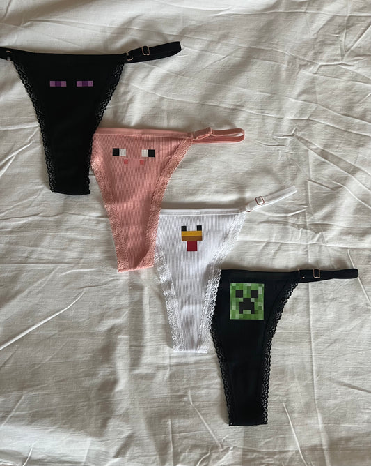Minecraft panties (4 pieces)